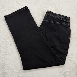 Gloria Vanderbilt Women's Black Denim Mid Rise Straight Leg Jeans Size 16